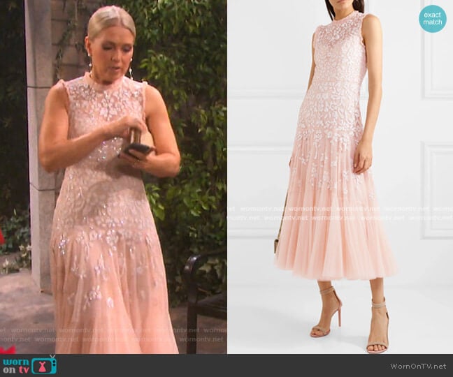 Bella Embellished Tulle Midi Dress by Needle & Thread worn by Jennifer Horton (Melissa Reeves) on Days of our Lives