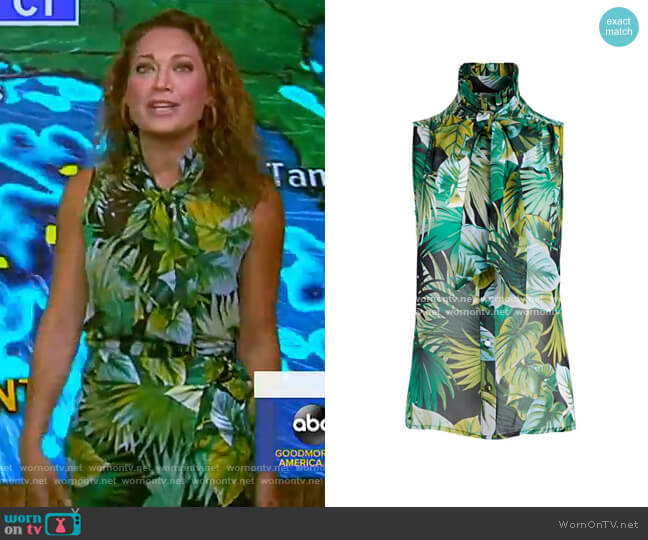 Ginger Bow Blouse - Eva Mendes Collection by New York & Company worn by Ginger Zee on Good Morning America