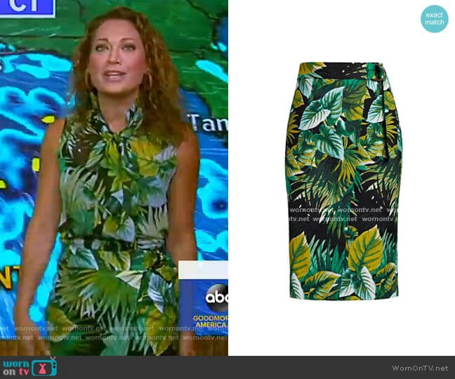 Sora Wrap Skirt - Eva Mendes Collection by New York & Company worn by Ginger Zee on Good Morning America