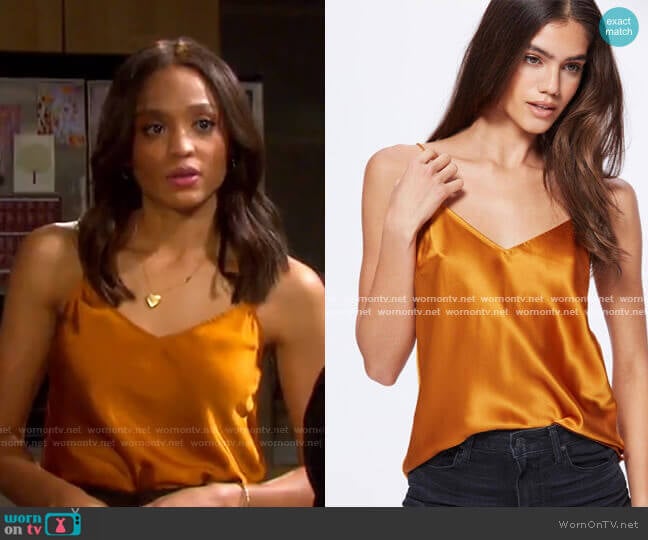 Cicely Silk Camisole by Paige worn by Lani Price (Sal Stowers) on Days of our Lives