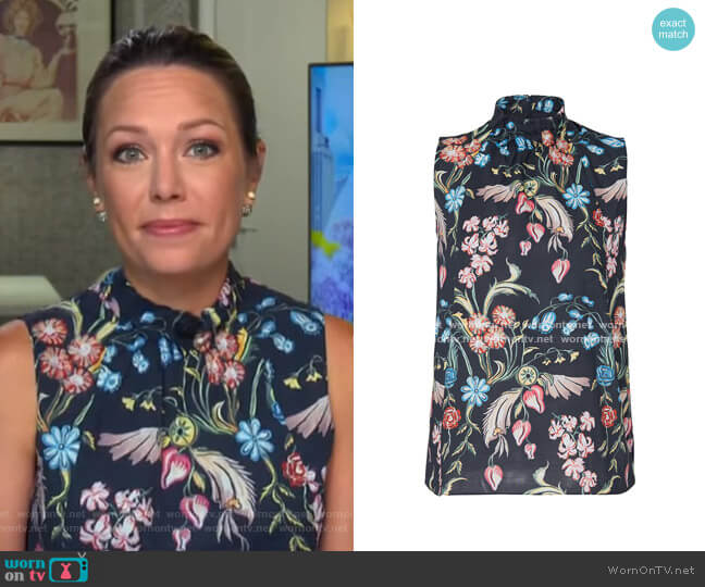 Printed High Neck Top by Peter Pilotto worn by Dylan Dreyer on Today