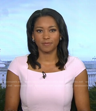 Rachel Scott’s pink scalloped cap-sleeve dress on Good Morning America