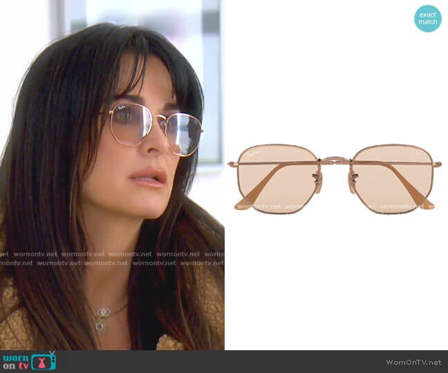 Hexagonal Evolve Sunglasses by Ray Ban worn by Kyle Richards on The Real Housewives of Beverly Hills