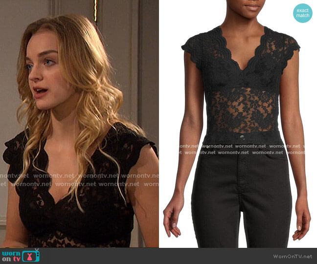 V-Neck Lace Top by RD Style worn by Claire Brady (Olivia Keegan) on Days of our Lives