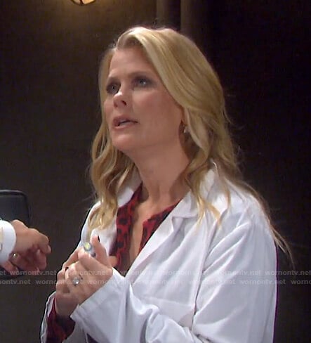 Sami's red leopard print blouse on Days of our Lives