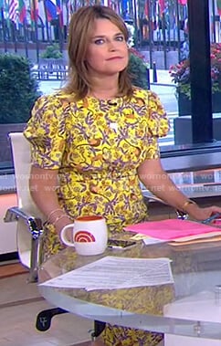 Savannah’s yellow printed midi dress on Today