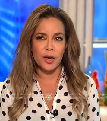 WornOnTV: Sunny’s white polka dot blouse on The View | Sunny Hostin ...