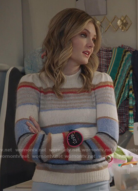 Sutton’s striped sweater on The Bold Type