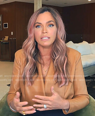 Teddi’s camel leather jacket on The Real Housewives of Beverly Hills