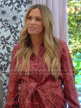 Teddi’s pink snake print shirtdress on The Real Housewives of Beverly Hills