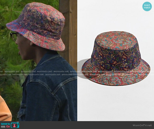 Bandana Print Bucket Hat by Urban Outfitters worn by Noah Lambert (Israel Johnson) on Bunkd