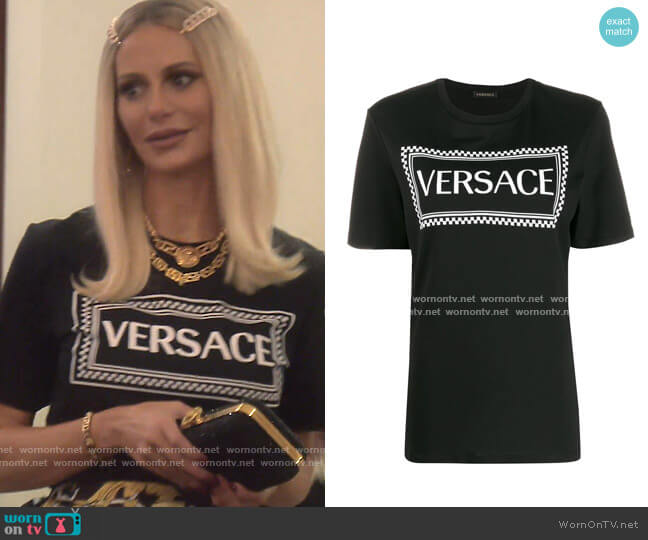 Logo Print T-Shirt by Versace worn by Dorit Kemsley  on The Real Housewives of Beverly Hills