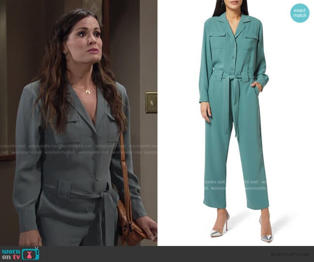 Micki Jumpsuit by Amanda Uprichard worn by Chelsea Lawson (Melissa Claire Egan) on The Young and the Restless