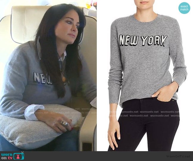 New York Cashmere Sweater by Aqua worn by Kyle Richards on The Real Housewives of Beverly Hills