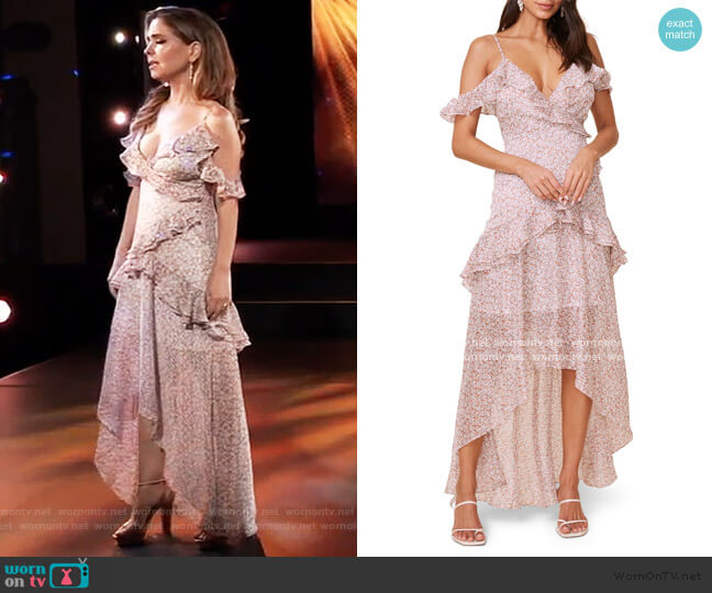 High/Low Tiered Ruffle Maxi Dress by ASTR worn by Olivia Falconeri (Lisa Lo Cicero) on General Hospital