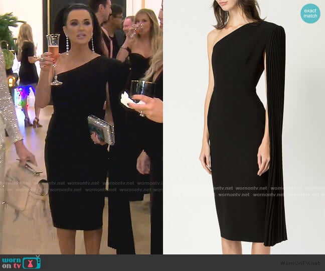 Lorin One-Shoulder Dress by Alex Perry worn by Kyle Richards  on The Real Housewives of Beverly Hills