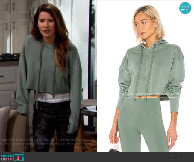 Washed Edge Hoodie by alo worn by Steffy Forrester (Jacqueline MacInnes Wood) on The Bold and the Beautiful