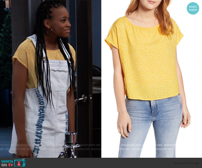 WornOnTV: Trina’s yellow dotted top and dress on General Hospital ...