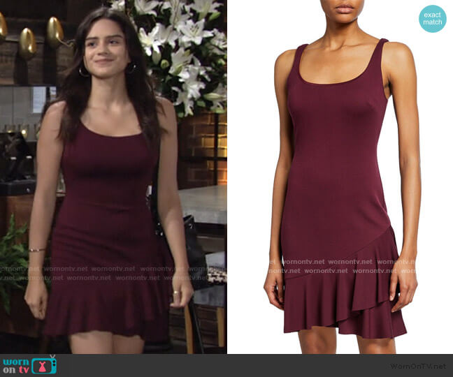 Malinda Sleeveless Ruffle-Hem Ponte Dress by Bailey 44 worn by Lola Rosales (Sasha Calle) on The Young and the Restless