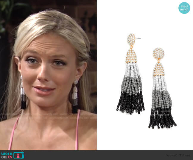 Beaded Tassel Earrings by BaubleBar worn by Abby Newman (Melissa Ordway) on The Young and the Restless