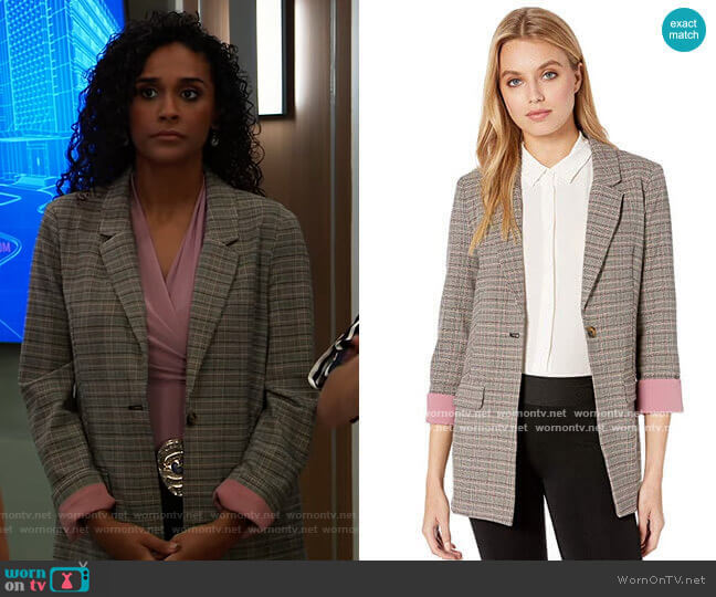 Bcbgeneration Boyfriend Blazer Jacket worn by Jordan Ashford (Briana Nicole Henry) on General Hospital