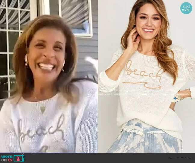 Beach Graphic Sweater by Vintage Havana worn by Hoda Kotb on E! News