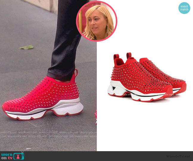 Spike Sock sneakers by Christian Louboutin worn by Sutton Stracke on The Real Housewives of Beverly Hills