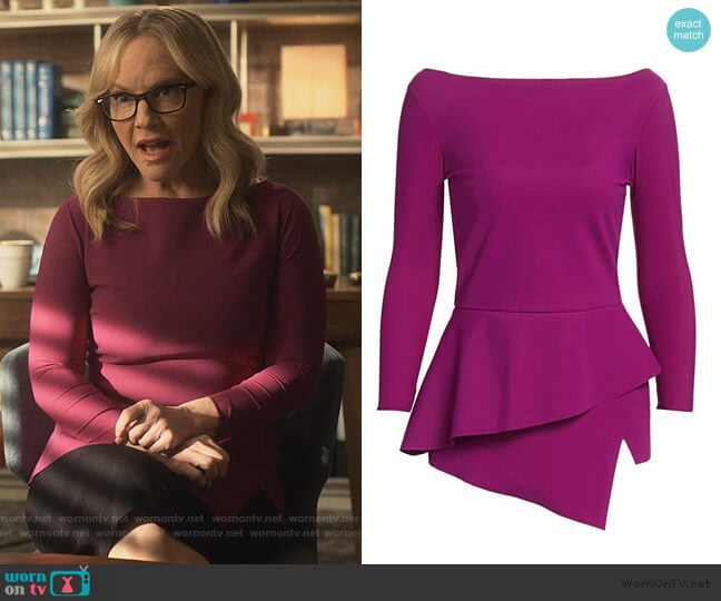 Skia Asymmetric Top by Chiara Boni La Petite Robe worn by Linda Martin (Rachael Harris) on Lucifer