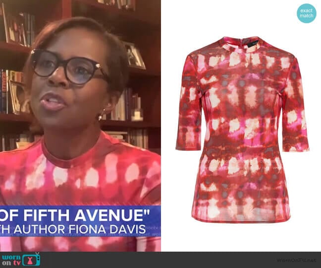 Land Of The Lost Tie-Dye Cotton Top by Ellery worn by Deborah Roberts on Good Morning America