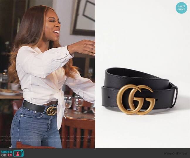 Leather Belt by Gucci worn by Candiace Dillard Bassett on The Real Housewives of Potomac