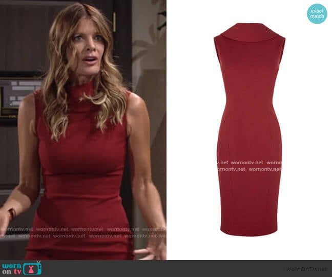 High Neck Pencil Dress by Karen Millen worn by Phyllis Summers (Michelle Stafford) on The Young and the Restless