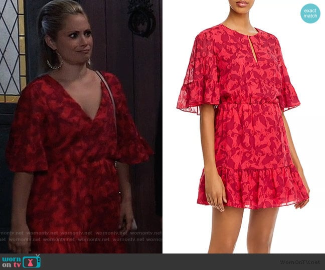 Tersea Silk-Blend Embroidered Ruffled Mini Dress by Joie worn by Lulu Spencer Falconeri (Emme Rylan) on General Hospital