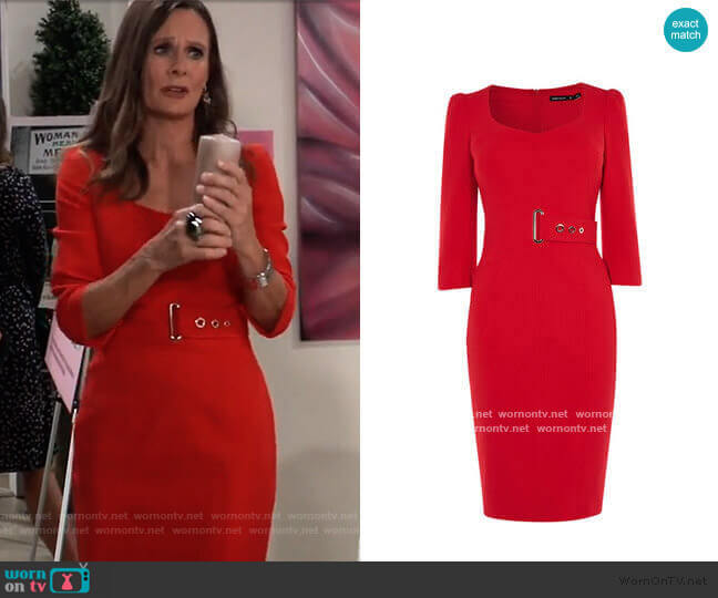 Karen Millen Corsetry Waist Pencil Dress worn by Lucy Coe (Lynn Herring) on General Hospital