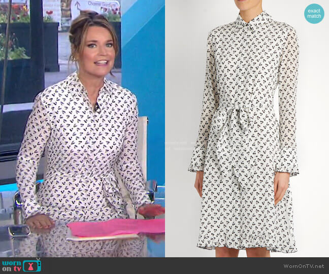 WornOnTV: Savannah’s white cherry print shirtdress on Today | Savannah ...