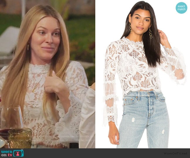 Chancellor Lace Top by Lioness worn by Leah McSweeney on The Real Housewives of New York City