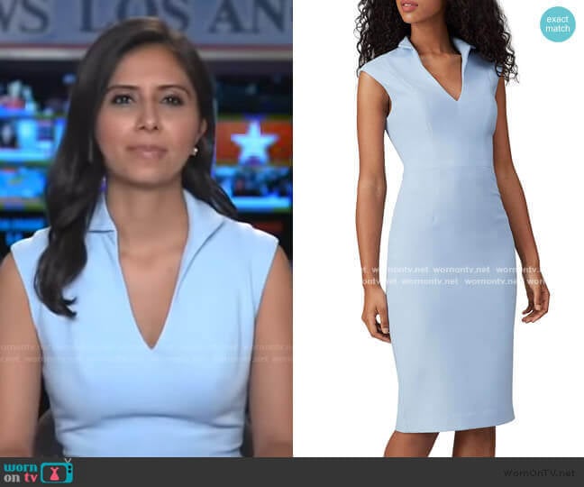 WornOnTV Zohreen Shah’s light blue vneck dress on Good