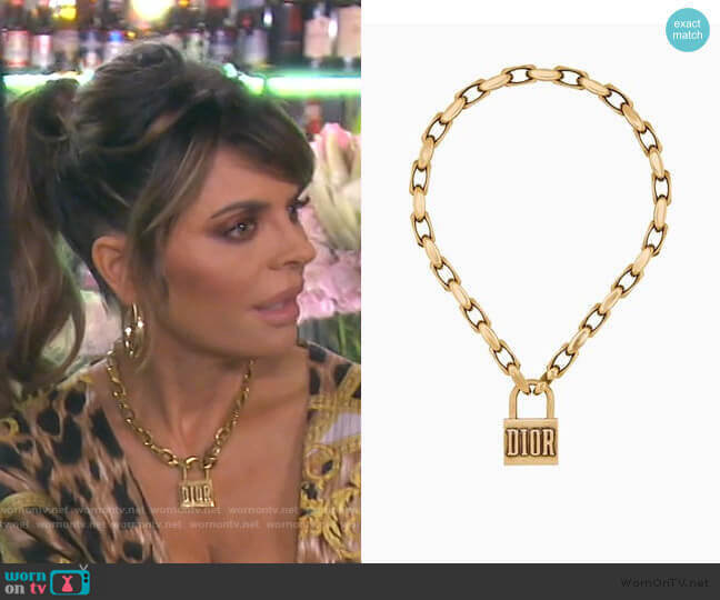 Lucky Locket Necklace by Dior worn by Lisa Rinna on The Real Housewives of Beverly Hills