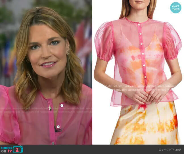 WornOnTV: Savannah’s pink organza blouse on Today | Savannah Guthrie ...