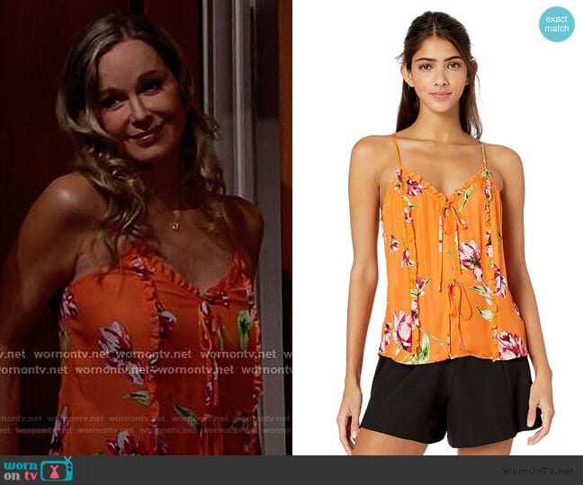 Rubina Floral Ruffle Top by Parker worn by Donna Logan (Jennifer Gareis) on The Bold and the Beautiful