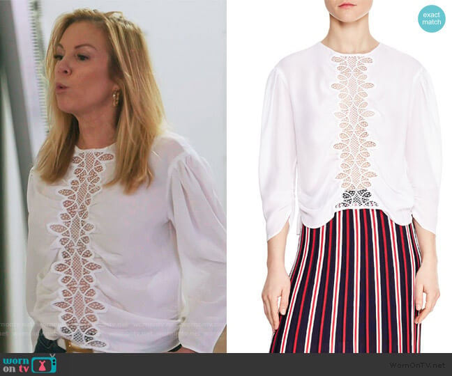 Antonin Silk Blouse by Sandro worn by Ramona Singer on The Real Housewives of New York City