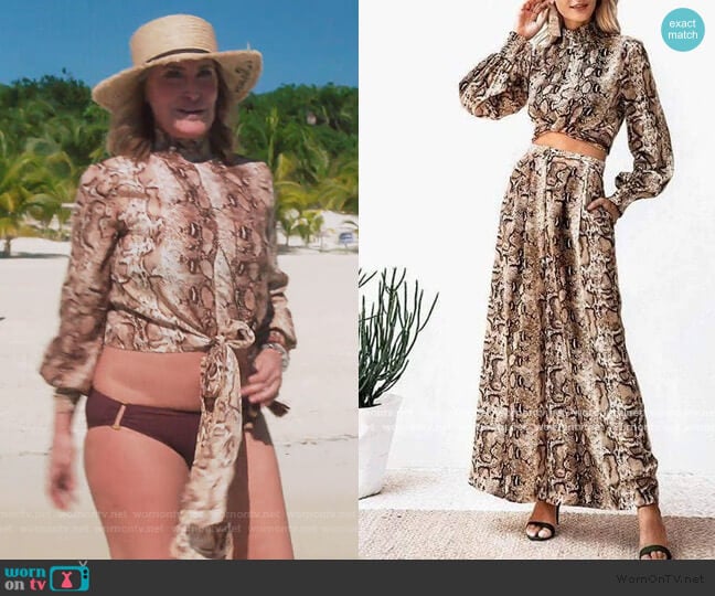 Jane Snake Two Piece Set by Sonja worn by Sonja Morgan on The Real Housewives of New York City