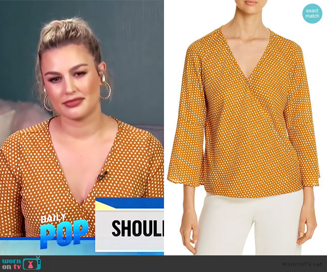 Printed Faux-Wrap Top by Status by Chenault worn by Carissa Loethen Culiner on E! News