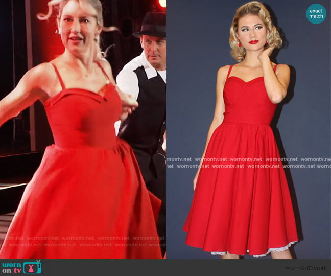 Summertime Swing Dress Red by Stop Staring worn by Nina Reeves (Cynthia Watros) on General Hospital