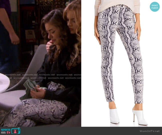 Snake Print Faux Suede Pants by Sunset & Spring worn by Ciara Brady (Victoria Konefal) on Days of our Lives