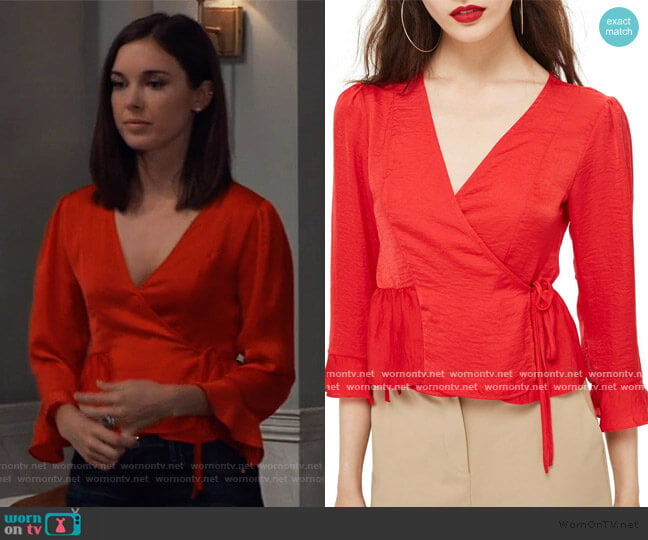 WornOnTV: Willow’s red wrap top on General Hospital | Katelyn MacMullen ...