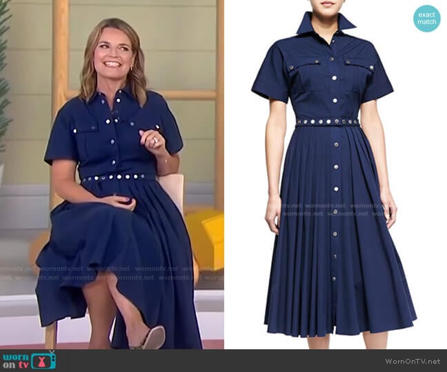 Utility Snap-Front Shirtdress by Michael Kors worn by Savannah Guthrie on Today