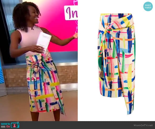 Vavocado Asymmetric Skirt by Essentiel Antwerp worn by Janai Norman on Good Morning America