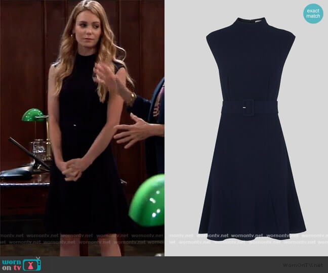 Sleeveless Belted Dress by Whistles worn by Nelle Benson (Chloe Lanier) on General Hospital