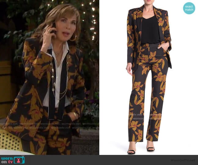 A.L.C. Vernay Floral Blazer and Vaughn Trousers worn by Kate Roberts (Lauren Koslow) on Days of our Lives