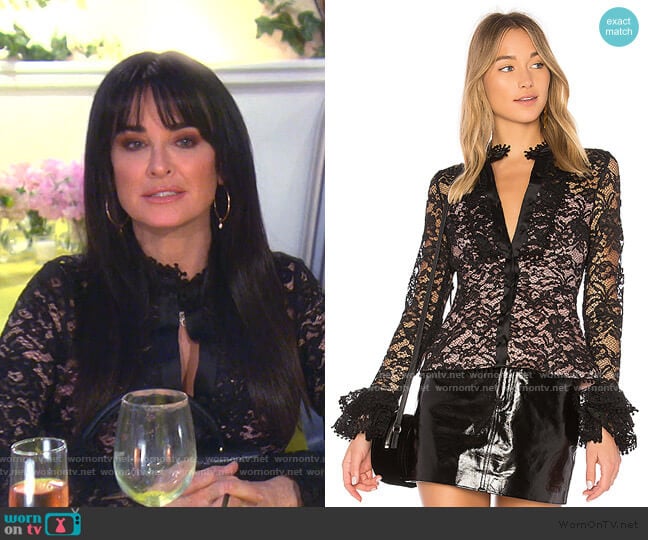 Inna Top by Alexis worn by Kyle Richards on The Real Housewives of Beverly Hills